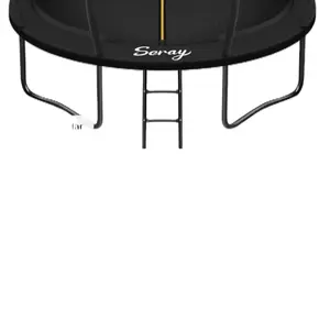 Seray 10-14FT Recreational Trampoline with Safety Enclosure Net Ladder Anti-Rust Coating ASTM Approved Reversible Outdoor for Kids Adults Backyard Family Fun Birthday Gift
