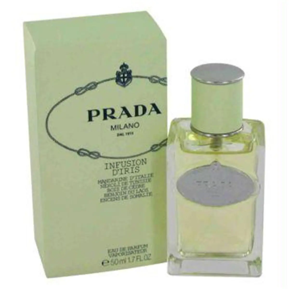 PRADA Infusion D'Iris Eau de Parfum, Floral Woodsy Women's Fragrance with Iris Extracts, 100ml / 3.4 fl oz Spray Bottle, Female Wear, Oriental-Woody