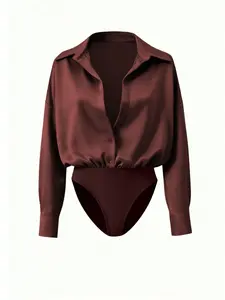 Women's Autumn and Winter V-Neck Shirt, Sexy and Smooth, High-End Versatile Slimming Cute Top, Elegant Casual Business Commuter Cardigan Shirt, Korean Style Blouse