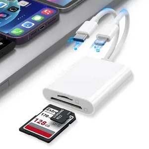 Fogepix 2 In 1 SD Card Reader, 1 Count Portable Type-C CardReader for USB C Input Device, Dual Slots Memory CardReader for Game,Plug & Play Reader,Father's Day Gift,Type C Ports,USB Port Adapter, USB Port Gadget #SummerVibes