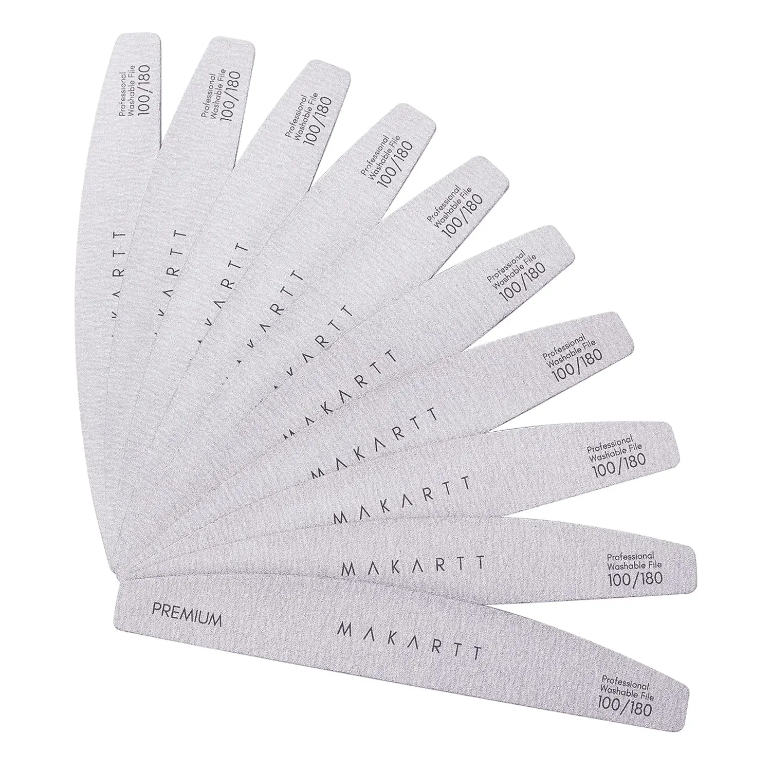Makartt Nail File Nail Buffer 100/180 Grit Nail Files for Acrylic Nails Gel Nails Dip Nails Professional Strong Emery Boards for Nails Doubled Sides Washable Nail Accessories Tools Valentine's Day Gift 10PCS Manicure Nail Art