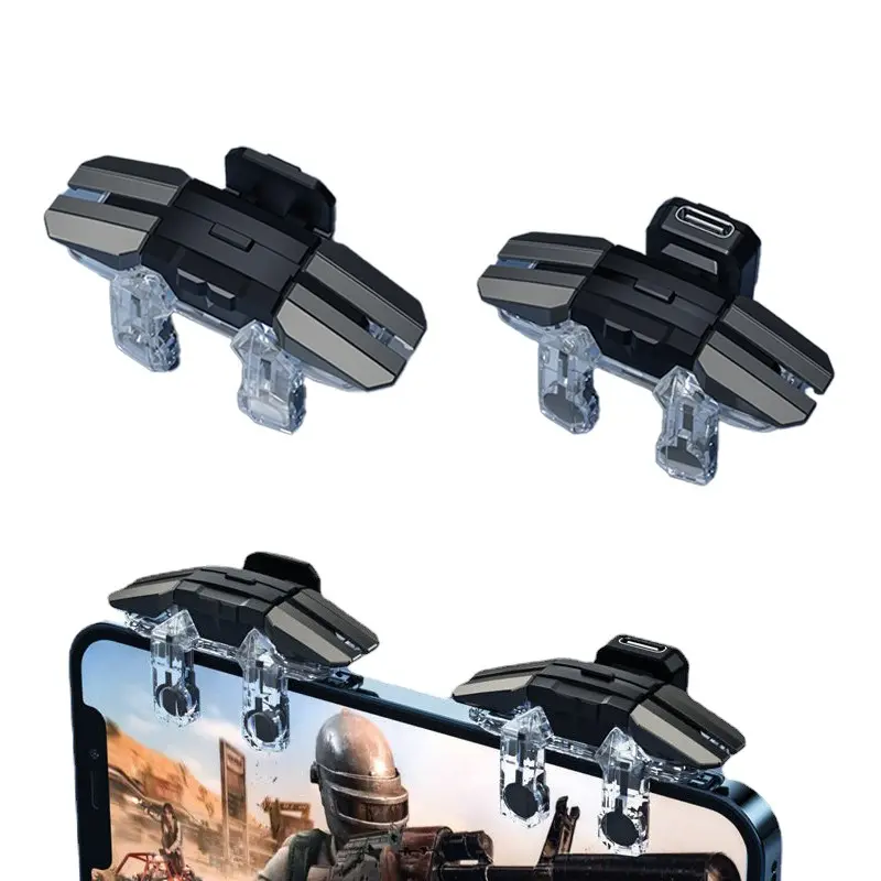 Pubg Mobile Game Controller for Call of Duty Fortnite Knives Out Survival Rules, Six-Finger Burst Fire, Pulse Button, Compatible with iPhone Android iPad, Mobile Gaming Controller