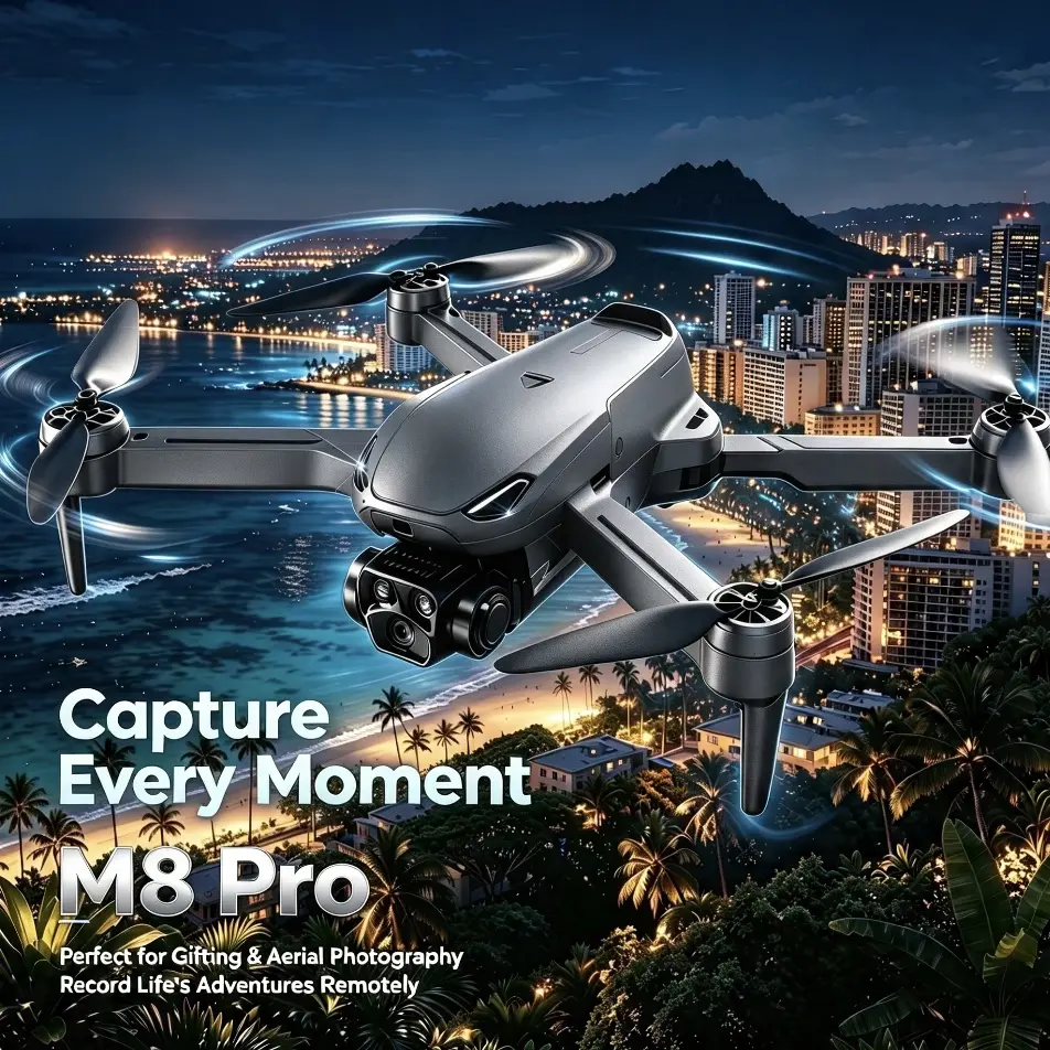 M8 Pro Drone 2026 4K EIS Camera, GPS & 5G WiFi FPV, Included Brushless Motor, Optical Flow Hover, Smart Obstacle Avoidance, Auto Return, 360° Stunt Roll, Dual Batteries