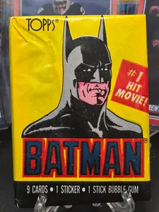 1989 Topps Batman Series 1 Wax Pack (9 cards, 1 sticker)