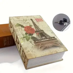 Hidden Metal Storage Box with Key Lock, Multipurpose Book Safe for Home & Office, Ideal for Coins, Jewelry, Passport, Watch Valuables, Vault Safe Box