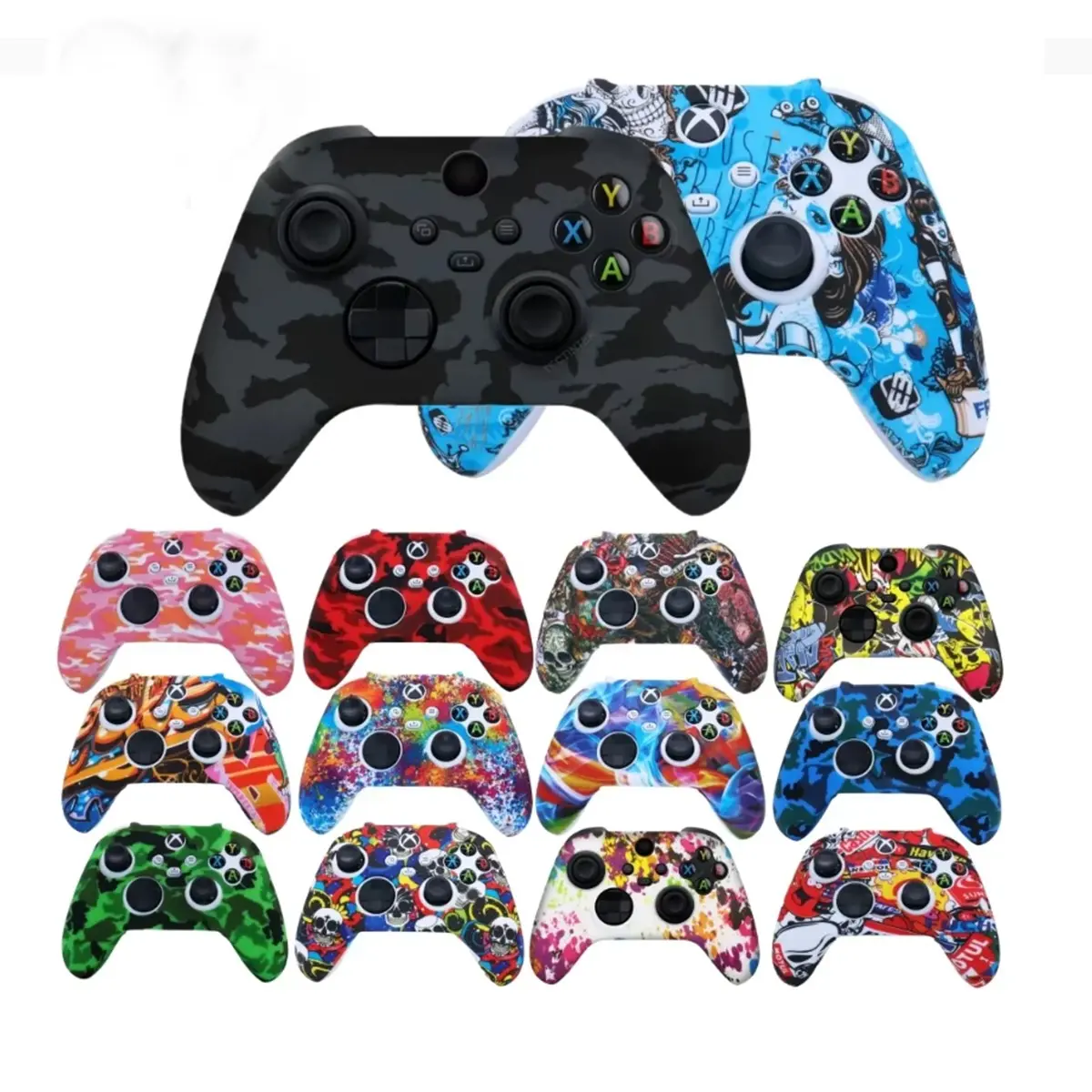 Camouflage Silicone Case, Game Accessories, Game Console Accessories, Dust Protection Cover, Water Transfer, Controller Protector for Xboxone Series