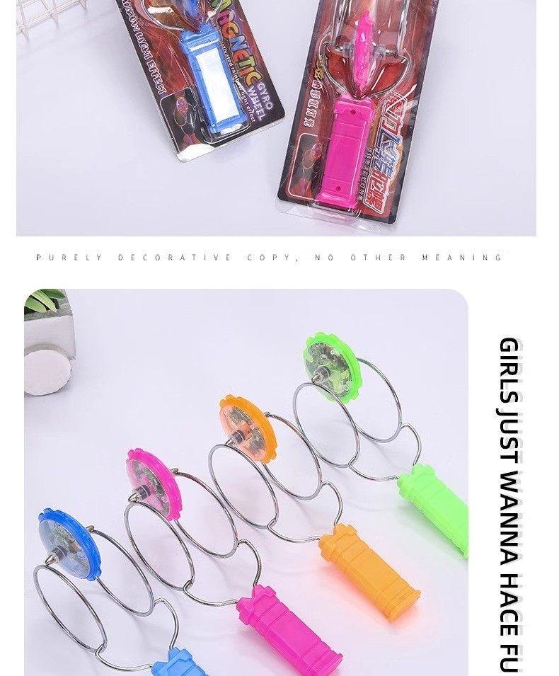 Kids' Light-Up Hand-Crank Magnetic Orbital Magic Yo-Yo – Glowing Spinning Gyro Toy with Magnetic Flywheel Effects