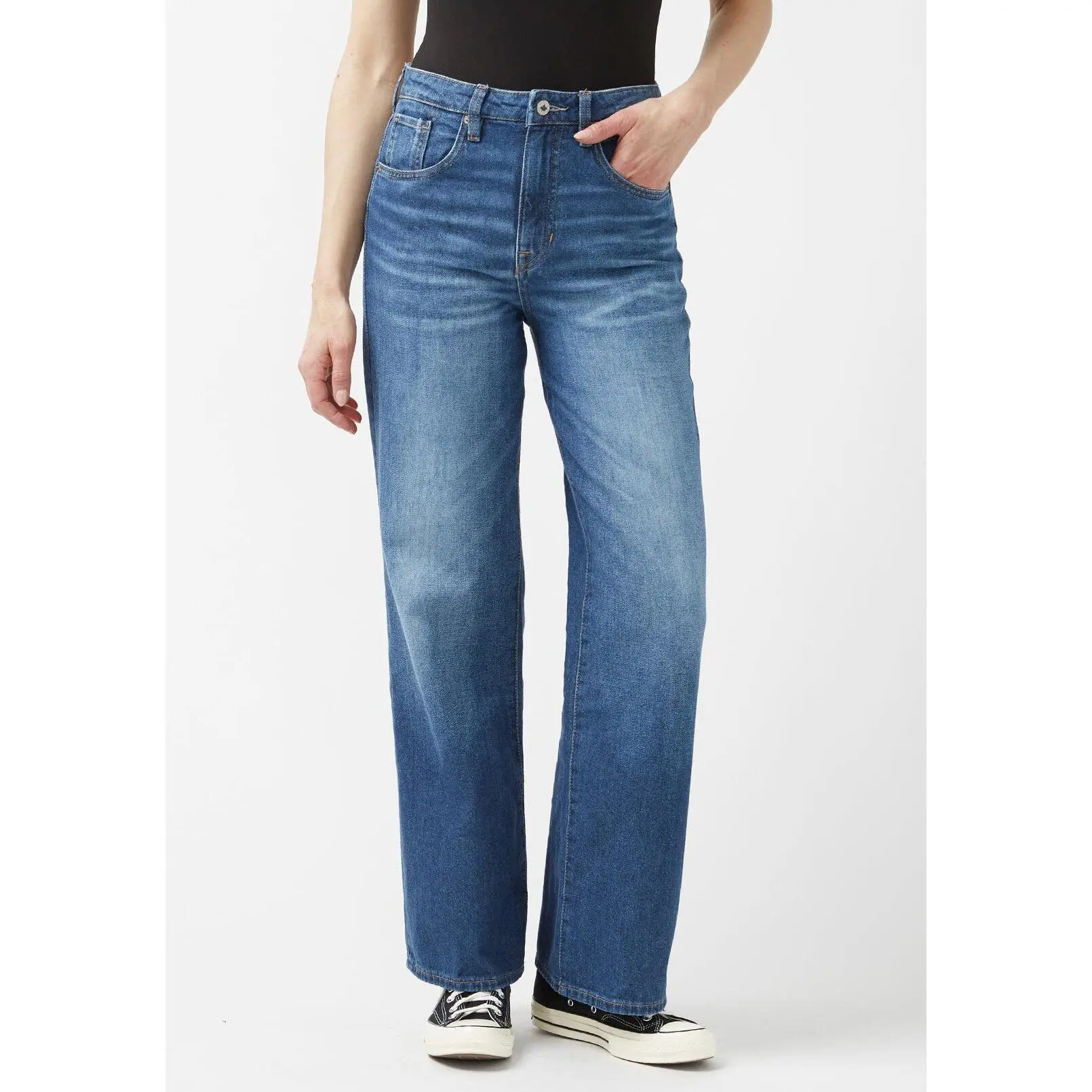 Addie Women's High Rise Wide Leg Jeans, Antique Sanded - BL15817