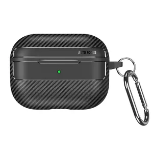 Carbon Fiber Pattern Case for AirPods Pro 3/2/1 Airpods 4/3/2/1 with Carabiner Keychain, Soft Silicone Earphone Shockproof Protection Cover, Support Wireless Charging, Stylish Durable Earbuds Case