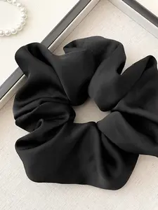 15cm 2pcs Set Satin Scrunchies Hair Ties for Women - Big Silk Satin Scrunchie Exra Large Jumbo Gaint Oversized Cute Scrunchy for Curl Thick Hair Fashionable Versatile High-End Elegant Minimalist Solid Color Hair Tie, Ponytail Hairstyle