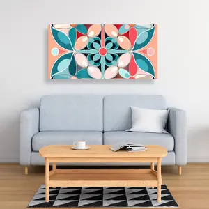 Pictorem C1RC2448SPHVPX 24x48 in. Sweet Curves Turquoise Artistic Print, Wall Decor for Home & Room Decoration