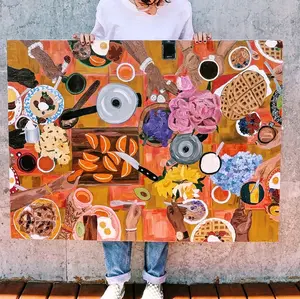 J Rae Hart's Original Artwork - HQ Canvas Print for Community Breakfast