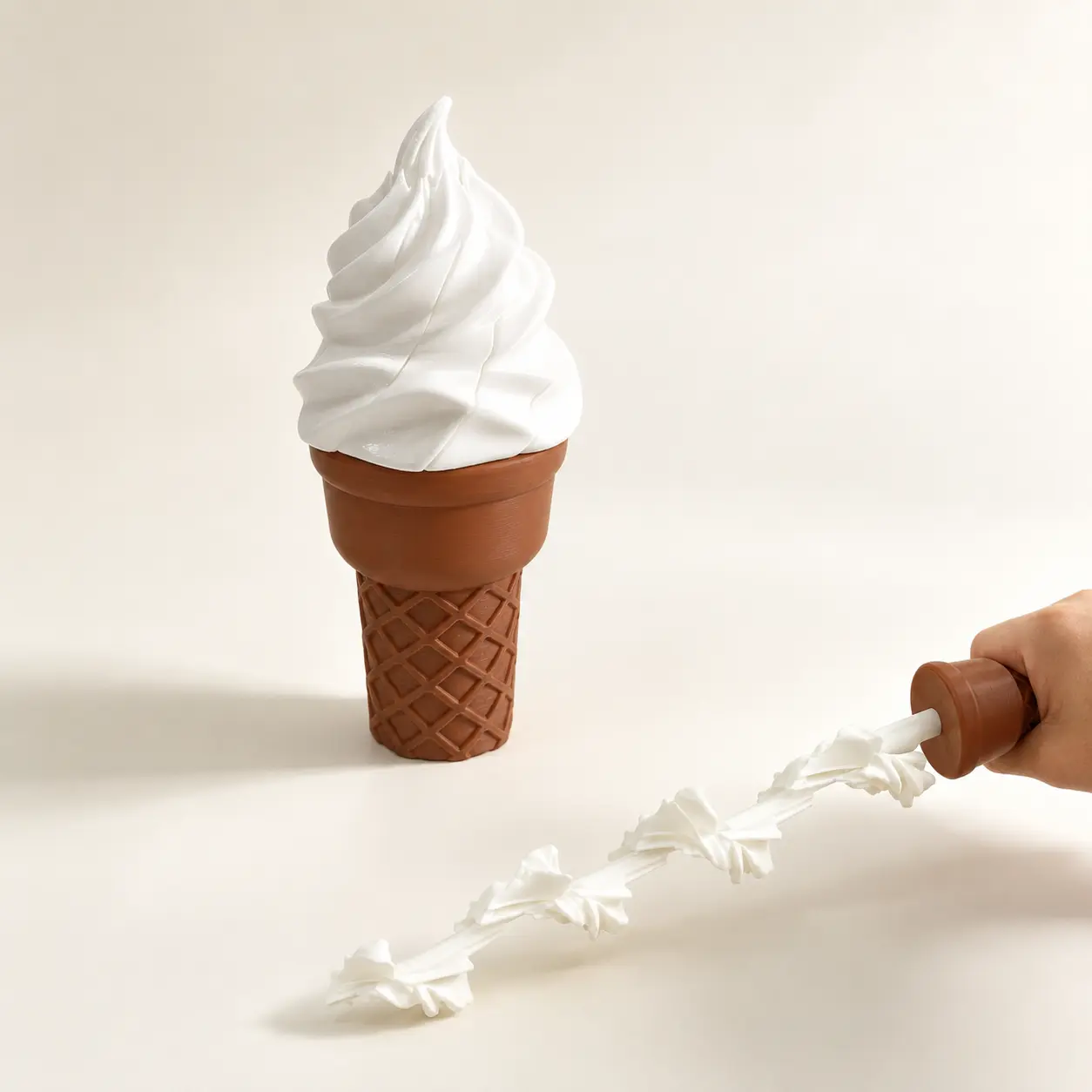 3D Printed Retractable Ice Cream Sword Fidget Toy, Telescopic Pop-Up Spiral Prank Gadget, Smooth Motion Stress Relief Desk Toy, Novelty Party Gift for Teens & Adults