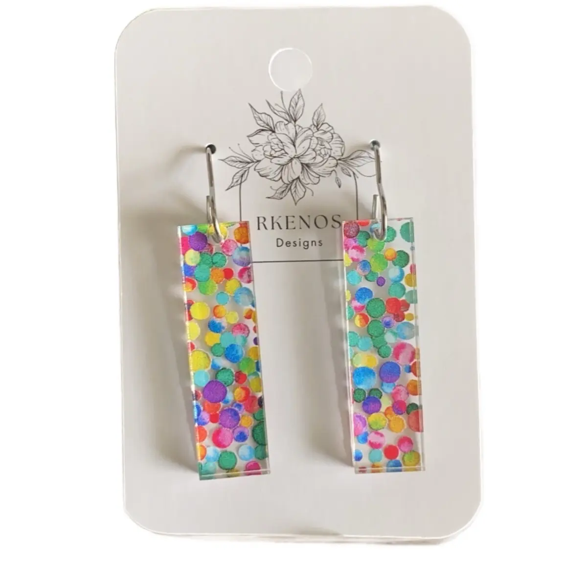 Micro Dots acrylic Earrings Bar fishhook earring dangle earring