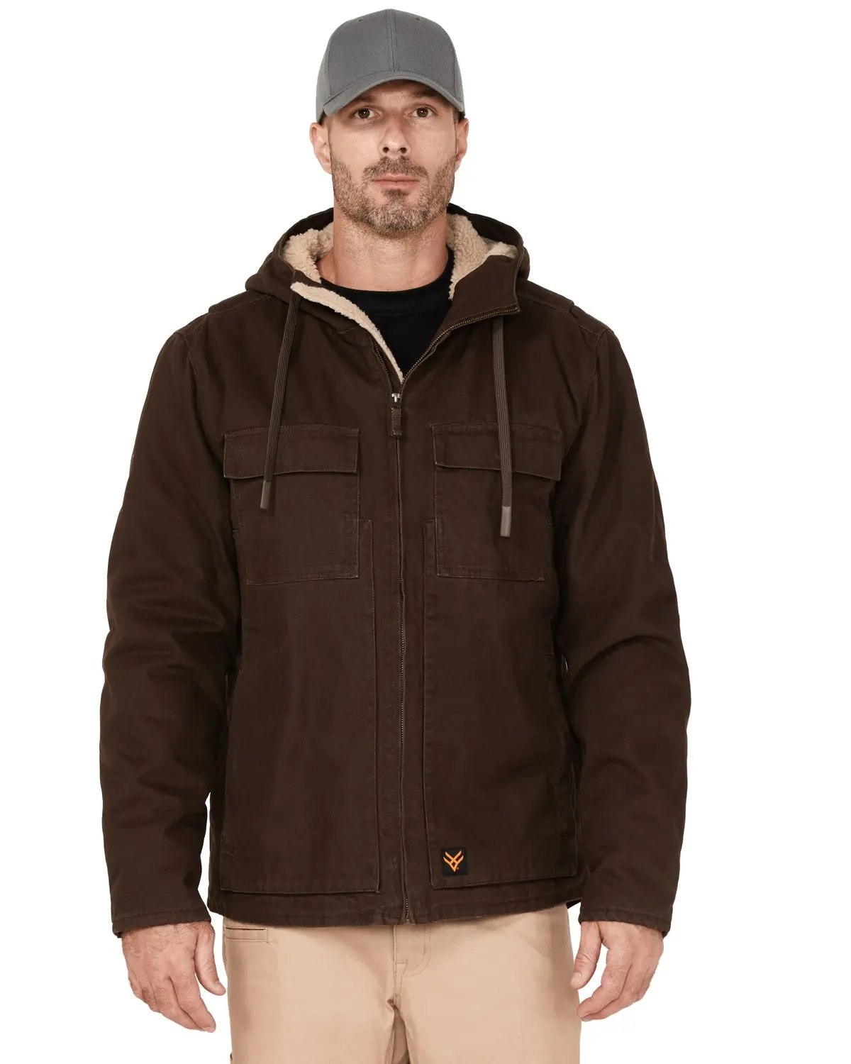 Hawx Men's Men'S Weathered Sherpa Lined Jacket - Hxfa22o26-Brn