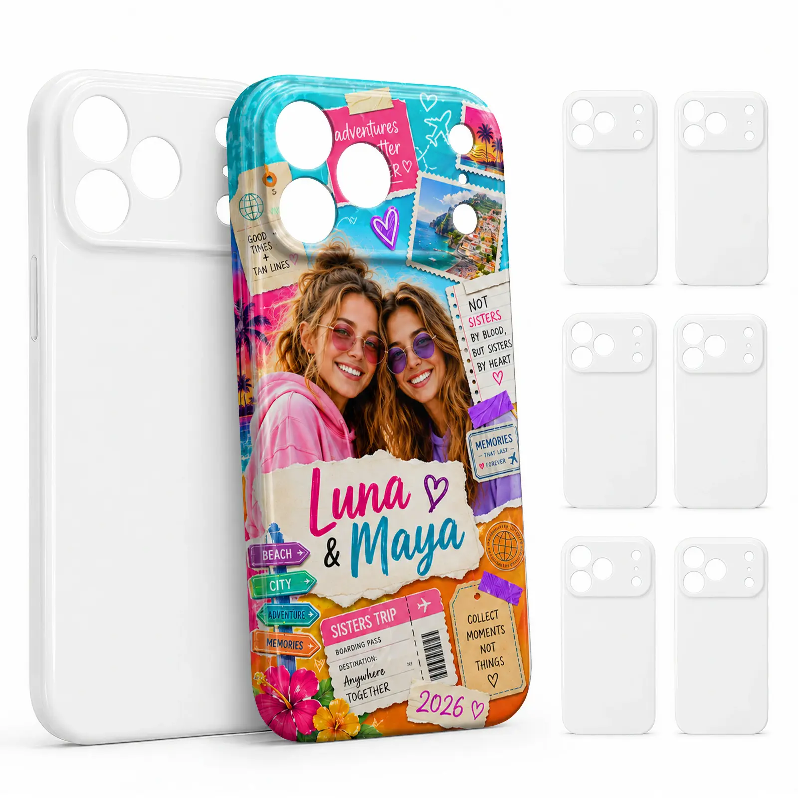 PYD Life 8 Pack 3D Sublimation Phone Case Compatible with iPhone 17 Pro | Glossy White Blanks Heat Transfer Case, Full Wrap Printing Printable Phone Cover, for DIY Personalized Photo Designs