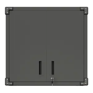 Hdmw Metal Wall-Mounted Tool Storage Cabinet with 2 Locking Door 1 adjustable Shelf 1 Opened Drawer for Garage Warehouse,Office,Assembly Required