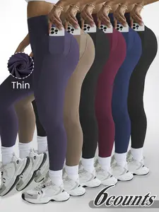 TCVC TCVC High Waist Black Leggings with Pockets, Tummy Control, Non-See-Through & Butt Lifting Yoga Pants, Versatile High-Waist Yoga Pants - Gym, Running & Daily Wear, Perfect for Spring & Summer Outfits