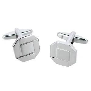 Trafalgar Octagon Detailed Silver Cufflinks, Cufflinks