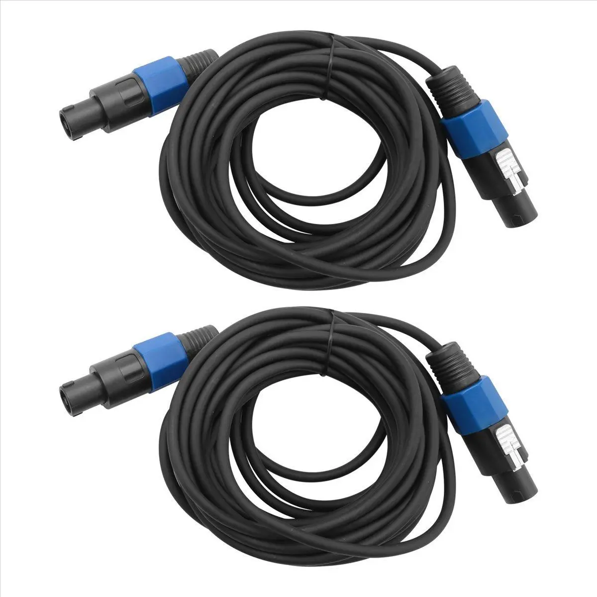 2 Pack 25 Ft Male Speakon to Speakon Cables, Professional 12 Gauge AWG Audio Cord DJ Speaker Cable Wire with Twist Lock