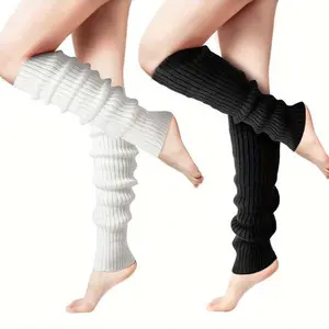 2pcs Women's Winter Leg Warmer - Fashionable & Stretchy, Streetwear Sporty Casual Leg Sleeve, Warm Boots Cuff Cover For Daily Wear