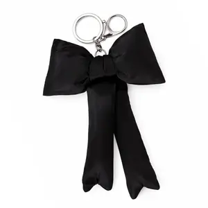 Biddlebee Black Puff Bow Charm | Oversized Puff Bow with Trailing Tails | Hive Charm for Tumblers & Bags
