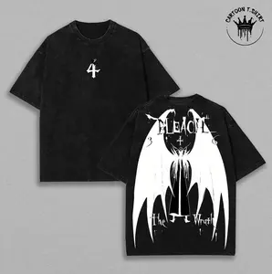 Ulquiorra Cifer Bleach Vintage Washed Tee – Double Printed Oversized Heavyweight Cotton T-Shirt, Unisex Anime Streetwear, Perfect Gift for Bleach Fans