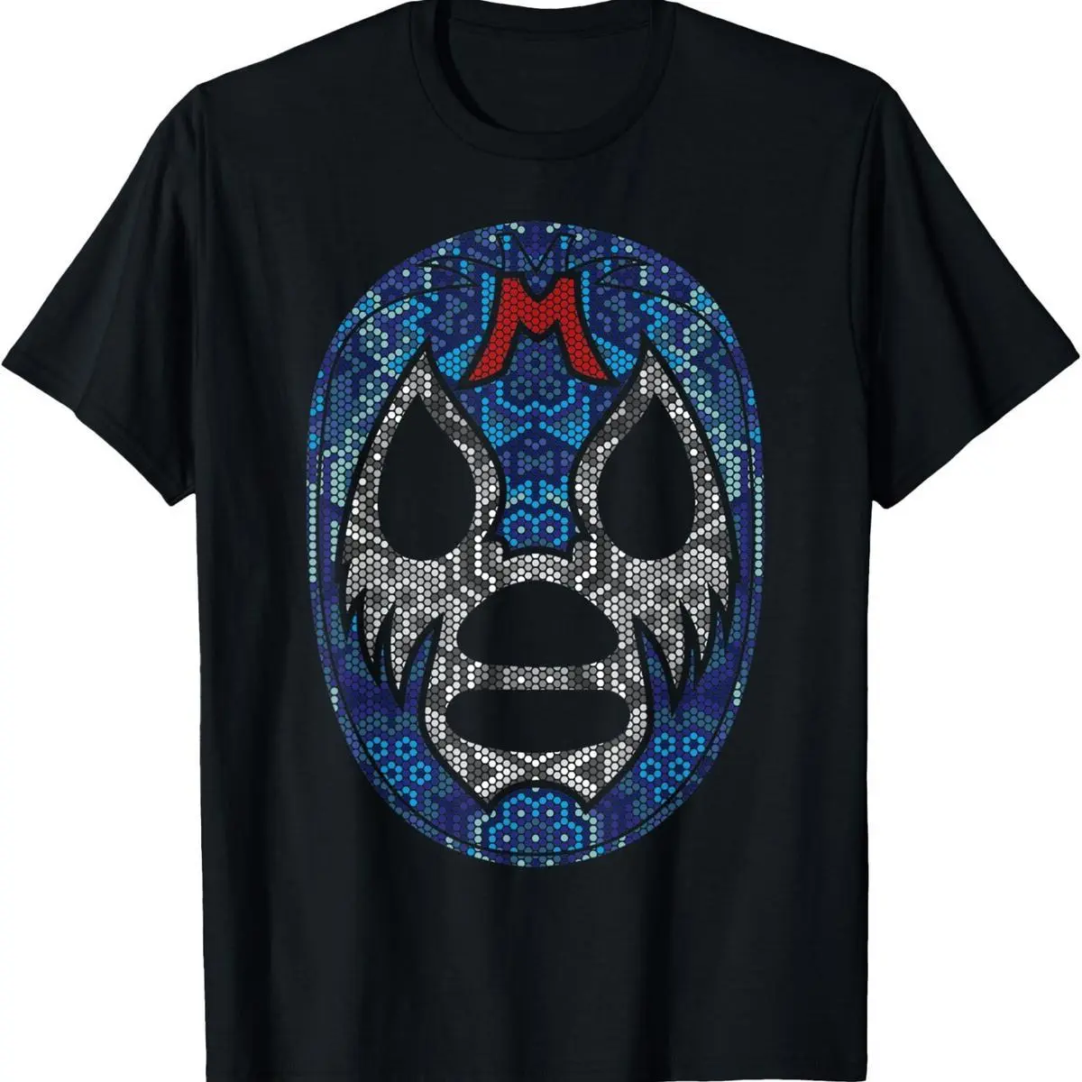 Men's Mil Máscaras T-Shirt in 100% Cotton, Casual Lucha Libre Shortsleeve Tops, Mexican Wrestling Menswear Gift, All Seasons, Christmas, Machine Wash