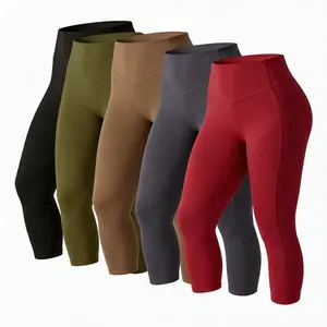 Womens Pack Yoga Pants Pockets High Waist Leggings Non See Through Stretchy Breathable Workout Gym Fitness Apparel leggins comodos mujer