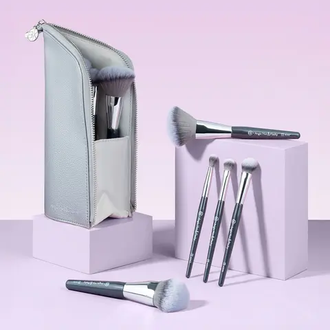Angie Hot & Flashy Travel Brush Set with Pouch