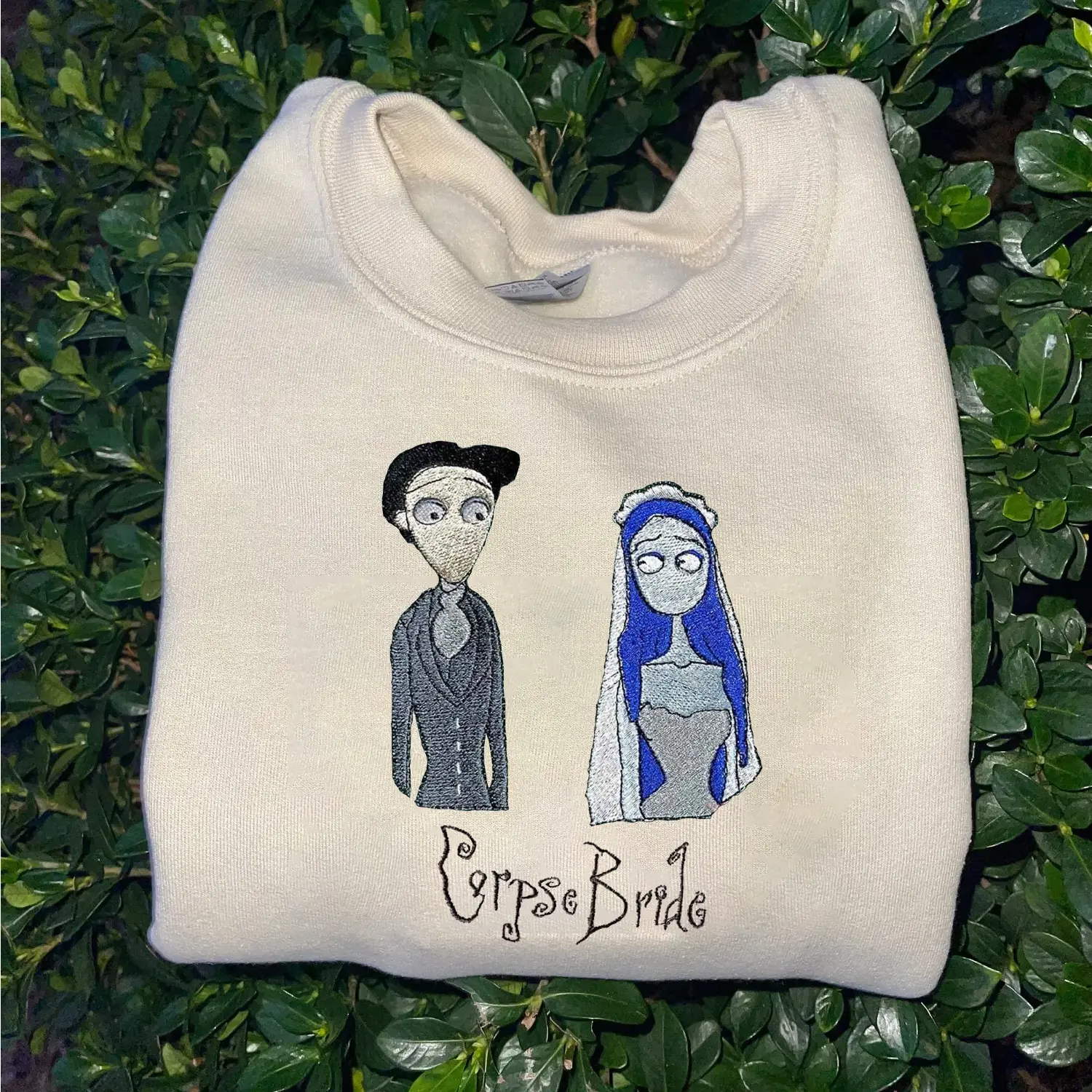 Corpse Bride Emily And Victor Couple Embroidered Sweatshirt, Emily And Victor Corpse Bride Hoodie, Corpse Bride Halloween Movie Sweaters For Couple, Halloween Couple Gifts