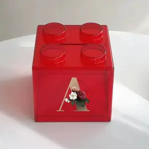 Plastic Piggy Bank, Building Block Shape Design, Stackable Coin Storage Box, Valentines Day Gift Idea, Alphabet Letter Patterns