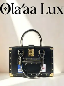 Pre-owned Louis Vuitton LV Black Trunk‑Style Top‑Handle Bag