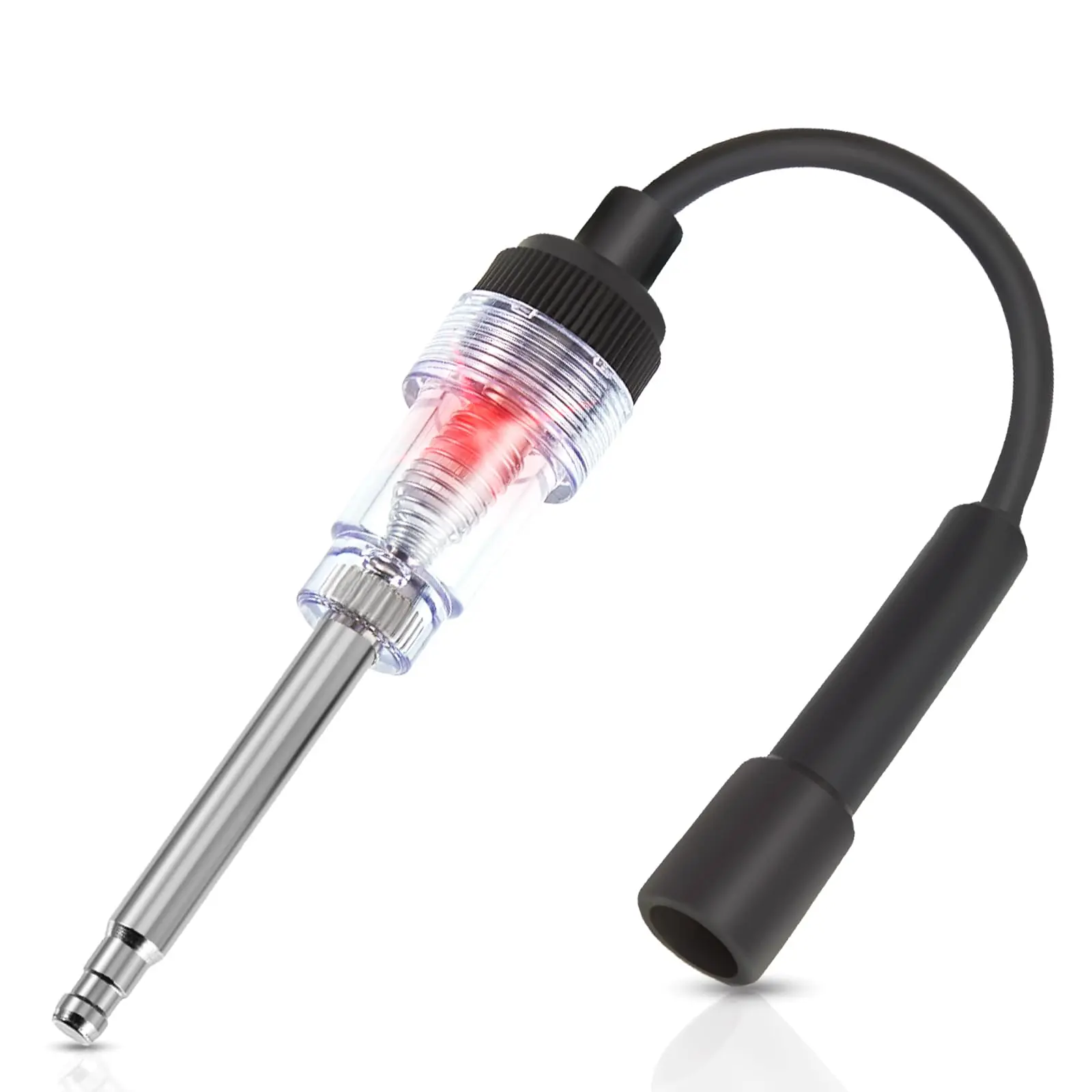 Automotive Metal Inline Spark Plug Tester - Universal Rubber Wire Ignition System Diagnostic Tool for Trucks, Car Repair Accessories