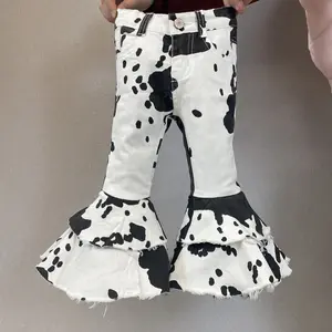 Girl Bell Bottom Jeans Cow Print Girl Jeans Toddler Bell Bottoms Kids Pant