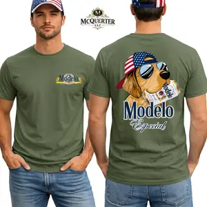 Dog Patriotic T-Shirt, American Flag Hat Golden Retriever Graphic Tee, Sunglasses Puppy Back Print Shirt, USA 250th Anniservary Tee, 4th Of July Shirt, Casual Gift for Men and Women.