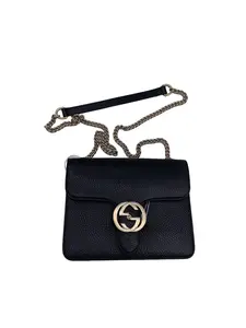 Pre-owned GUCCI GG Interlocking Logo Leather Chain Shoulder Bag/KH05114129/4129