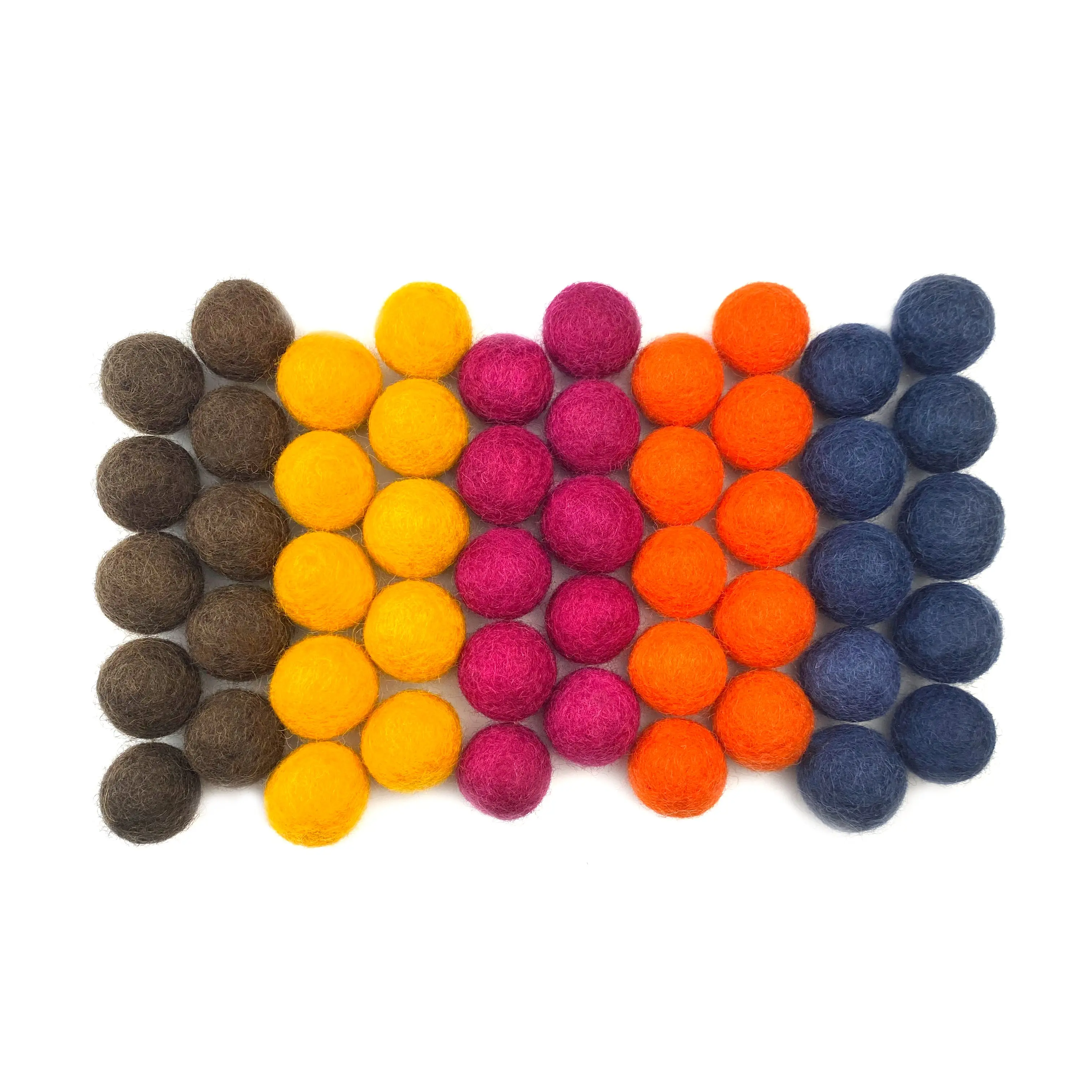 Happy Harvest Wool Felt Balls for Crafts & Sensory Play (50 Pack)