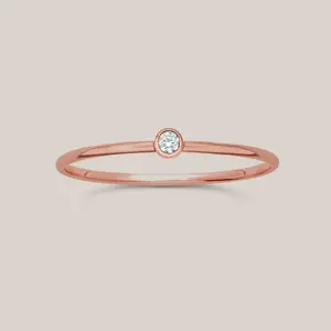April Birthstone Ring Diamond – Rose Gold Filled Stacking Ring
