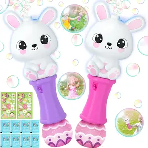 2 Pack Easter Bunny Bubble Wand for Kids, Automatic Bubble Machine with LED Light, Easter Basket Stuffers for Toddler, Gifts for Kids Girls & Boys, Party Favors, Bubbles Toys for Toddlers