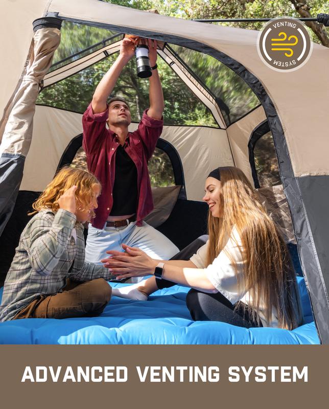 Fanttik Outdoor Zeta C4/C6 Pro Instant Cabin Tent 4/6 Person Portable Waterproof with Removable Canopy, Windproof, and High-Quality Materials Camping Equipment Spacious Interior