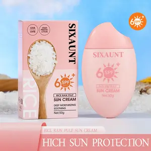 SIXAUNT Korean Rice Sunscreen SPF+60 50ml - Lightweight Daily Use Sun Cream for Facial Protection SIXAUNT Korean Rice Sunscreen SPF+60 50ml - Lightweight Daily Use Sun Cream for Facial Protection