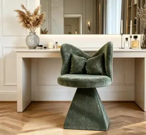 Butterfly Back Swivel Vanity Chair - Makeup Stool for Bedroom Dressing Table, Versatile Indoor Accent Chair for Living Room