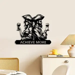 1pc Pirate Couple Metal Wall Art, Pirate Couple Statue Mural, Perfect for Bar Wall, Indoor/Outdoor, Home Decor, Halloween Decor, Ideal Gift for Pirate Lovers halloween decorations