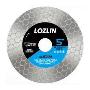 LOZLIN 4.5"/4.5" 2-in-1 Cutting & Grinding Diamond Saw Blade for Angle Grinder -Double Side Cutting Disc for Tile, Ceramics, Granite, Marble, Stone Power Tools