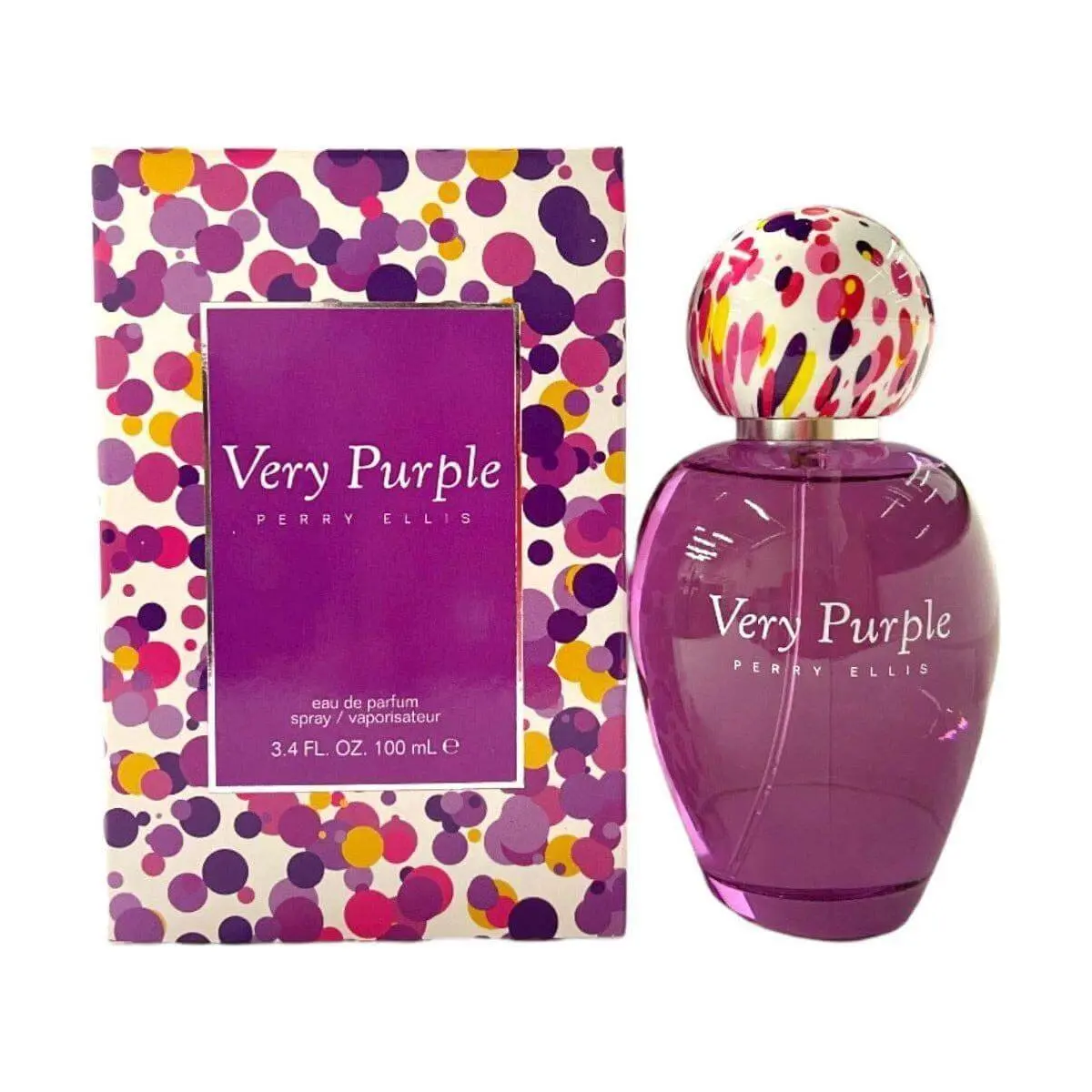 Perry Ellis Very Purple Women's Captivating Eau de Parfum (EDP) Spray - Atomizer, Full-Size, Spray-Based Women's Fragrance, 3.3/3.4 oz (100 ml Bottle), New Box Packaging, Atomizer Women's Fragrance