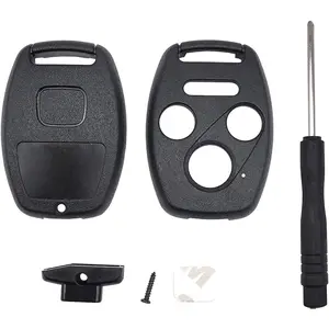 3+1 Buttons Replacement Key Fob Cover Case fit for Honda 2003-2012 Accord 2006-2013 Civic EX 2009-2015 Pilot 2005-2006 CR-V Ridgeline Odyssey Keyless Entry Key Fob Shell