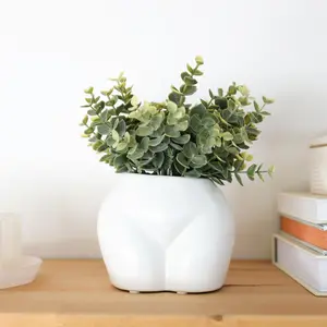 Matte 9 Inch in 5.5 Inch Ceramic Vase for Eucalyptus & Fruit Plant Ornaments - Decorative Home Decor