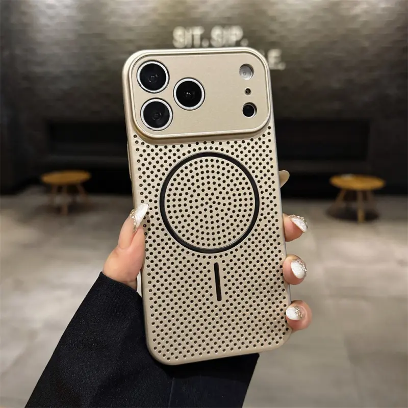 Game Changer!Honeycomb Cooling MagSafe phone Case for iPhone 17Promax/16/15/14/13/12  Pro Plus - Keep Your Phone Cool & Fast During Intense Gaming/Streaming, Shockproof, Camera Protection & Anti-Slip Matte Grip phone cases