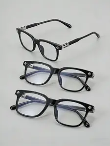 Classic Flat Lens Glasses Set, Lightweight Eyeglasses, Elegant High Iq Style, Unisex Fashionable Durable Frame, Ultra-Lightweight, Suitable for Work and Daily Use